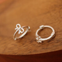 Khuyên vòng tròn mặt nơ trơn E480 LANN