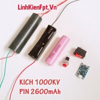 Kich Điện 1000KV, Module Tăng Áp Combo Pin Tốt  2600mAh