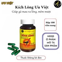 Kích Lông Gà Chọi Ưu Việt Mới 100 Viên Nang Giúp Gà Mau Ra Lông.( tặng bịt mỏ + khăn lau )