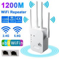 Kích sóng Wifi 4 râu tốc độ cao 1200mpbs 5G / 2.4G 300Mbs. Mở rộng vùng phủ sóng, cải thiện tốc độ mạng Wifi
