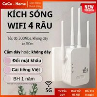 Kích sóng Wifi 4 râu tốc độ cao 2.4G 300Mbs. Mở rộng vùng phủ sóng, cải thiện tốc độ mạng Wifi Gia Dụng CoCo KW01.