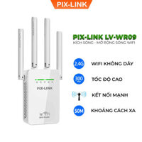 Kích sóng wifi tốc độ cao 4 râu 300M PIX LINK LV-WR09 thiết bị kích sóng phủ rộng giải pháp cho mạng yếu, kết nối đến 50M cực nhanh, cài đặt dễ dàng - Hàng chính hãng