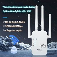 Kích sóng wifi xuyên tường cực mạnh Kích sóng wifi 4 râu ăng ten Phát xuyên tường Chuẩn N Tốc độ 300mbps Màu trắng