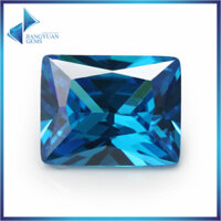 Kích thước 2x4 ~ 9x11mm 5a hình chữ nhật cắt biển sâu màu xanh cz đá rời khối zirconia đá quý tổng hợp cho đồ trang sức
