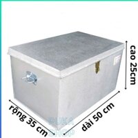 Kích thước 50x35x25. Thùng tôn, rương tôn đựng quần áo, cứng cáp chắc chắn