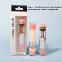 Kích thước du lịch Bàn chải trang điểm 5 trong 1 Bộ cọ phấn mắt di động Phấn nền Kem che khuyết điểm Phấn mắt Dụng cụ bôi mueadegvn