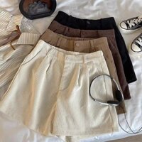 Kích Thước Lớn Béo mm Rời Cao Eo Vải Co Giãn Quần Short Ống Rộng Quần Nhỏ Giày Bốt Quần Nữ