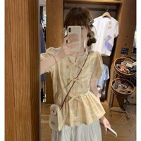 Kích Thước Lớn Mùa Hè Phong Cách Mới Cổ Tròn Nơ Thiết Kế Hàng Đầu Niche Quần Áo Nữ Độc Đáo Đơn Giản Ngắn Tay Quần Áo Nữ Hàn Quốc