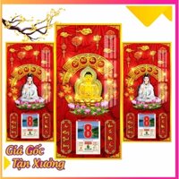 [KÍCH THƯỚC LỚN - TẶNG LỐC 14X21CM] Lịch Gỗ Lịch Gỗ Tường Tranh 3D Quan Âm - Phật Tổ Xuân Giáp Thìn 2024
