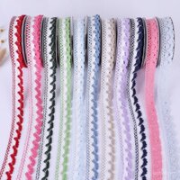 Kích thước mới 10 cuộn nhỏ viền ren cotton hai tông màu cho váy cưới, phụ kiện quần áo, vải dệt gia đình, viền vải trong kho