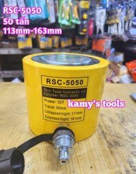 Kích thủy lực 50 tấn hành trình 50mm RSC-5050 113mm-163mm dạng lùn Kamytools
