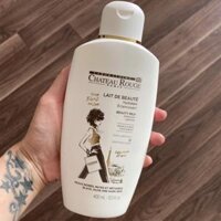 Kích trắng Chateau Rouge Beauty milk 400ml pháp(tặng 1 cặp NSM listerine 250ml)