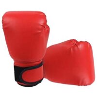 Kick Boxing Gloves PU Leather Boxing Training Gloves Punching Bag Mitts - Red Adult