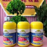 Kid Smart Vita Gummies Omega-viên kẹo dẻo-giúp bé hấp thu tốt -giúp xương và răng chắc khỏe