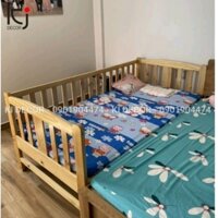 [KID077] - Giường cũi giường ghép cho bé, giường ngủ gỗ tự nhiên,