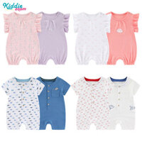 Kiddiezoom 2 cái Quần áo trẻ em Ngắn tay Áo sơ sinh Romper 100% Cotton bộ