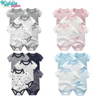 Kiddiezoom 5 Chiếc Còn Hàng Áo Liền Quần Nữ Tay Ngắn Unisex Thời Trang Dễ Thương Mềm Mại Thoải Mái Áo Sơ Mi 0-12m