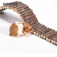 Kiddove Chim và hamster leo thang xích đu, Đồ chơi leo núi vẹt bằng gỗ 8 * 50cm, Đồ chơi leo núi bằng gỗ tròn đa chức năng Thang xích đu Gia đình