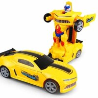 KIDS B1 BUMBLEBEE TRANSFORMERS ROBOT TOY BUMP & GO CAR SOUNDS FLASHING LED