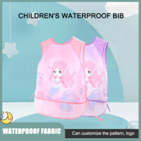 Kids Bib Cartoon Sleeveless Summer Waterproof Apron Convenient Velcro Apron - Pink - L115-130CM