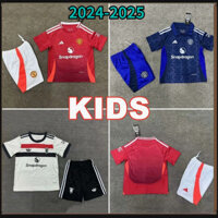 Kids KIT 24-25 Man MU Home Away Bộ áo bóng đá thứ 3 Manchester United Áo + Quần short