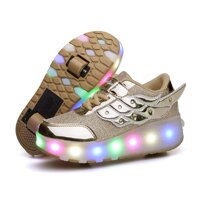 Kids LED Skates Shoes USB Chargable Light up Roller Shoes Gift for Girls Boys Children