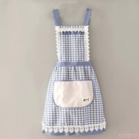 Kidsup1-nữ Tạp Dề Nhà Bếp Viền Ren Dễ Thương In Kẻ Sọc Người Lớn Tạp Dề Nấu Ăn Có Túi Cho Quán Cafe Shop Nướng Tạp Dề Làm Vườn