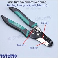 Kiềm tuốt dây điện đa năng TUOSEN 3 trong 1 (cắt, tuốt, bấm cos), hàng nhập ngoại chất lượng