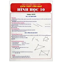 Kiến Thức Cần Nhớ Hình Học 10