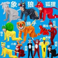 Kiến Trẻ Em Động Vật Trang Phục Ong Lớn Xám Sói Sư Tử Cáo Gấu Trúc Voi Ốc Cha Mẹ-Con Hiệu Suất Trang Phục