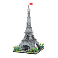 Kiến trúc thế giới Khối xây dựng Mini Pháp Paris Tháp Eiffel Mô hình thành phố DIY Đồ chơi gạch kim cương Mini
