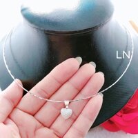 Kiềng bạc cho nữ mặt tim đá xinh KB0476