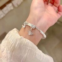 Kiềng bạc nữ lắc tay vòng tay nữ hồ điệp bạc nguyên chất S99 cứng Cá jewelry KIENG35