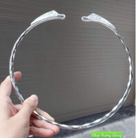 Kiềng bát giác dân tộc tày, kiềng thân xéo 21cm thân 8ly, mạ bạc trắng