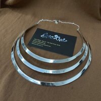 Kiềng cổ bạc nguyên chất dẹt trơn 3 lớp