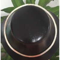Kiềng cổ bạc nguyên chất hình dẹt chạm sần