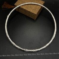 Kiềng Cổ Bạc Ta Nguyễn Chất S99 Chạm Rồng Size 17cm Bạc Hiểu Minh KCO001