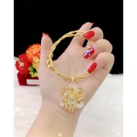 Kiềng cổ mặt xoàn xi dát vàng 18k cao cấp EK801
