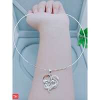 Kiềng cổ mềm bạc ta thêm mặt tùy chọn