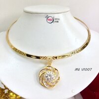 Kiềng Cổ Nữ Đính đá Cùng Mặt Đá Hoa Hồng Đẹp 1007