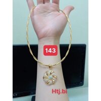 kiềng cổ nữ mạ vàng 2 dây mềm htj