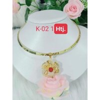 kiềng cổ nữ mạ vàng mặt hoa mai đính đá sang trọng htj