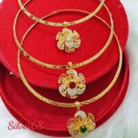 kiềng cổ nữ mạ vàng,kiềng mặt hoa mai sang trọng (mặt 2cm)đủ màu silver68