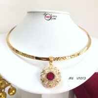 Kiềng Cổ Nữ V1013 mạ Vàng Hoa Tim Đá Đỏ Namoo jewelry Chuyên Sỉ