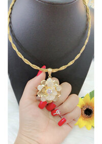 Kiềng cổ nữ xi dát vàng 18k