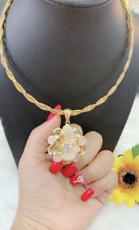 Kiềng cổ nữ xi dát vàng 18k