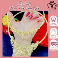 Kiềng Cưới Chạm  Siêu Xinh  Được Làm Từ Chất Liệu Hợp Kim Pha Lõi Bạc  Mạ 24.K  Với Công Nghệ Tiên Tiến