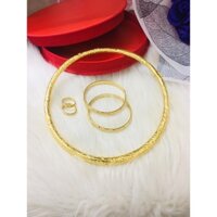 Kiềng cưới cô dâu và bộ đôi lắc tay cô dâu tặng nhẫn trơn 2 chỉn kèm HỘP NHUNG