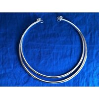 Kiềng đôi dân tộc Dao, Kiềng đôi cuốn đầu mạ bạc thân to, hàng loại 1 siêu bền đẹp