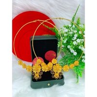 Kiềng hoa cưới cô dâu mạ vàng 24 cao cấp mẫu mới siêu đẹp